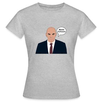 Alain Berset dit Rester à la maison - T-shirt Femme - gris chiné - Devant - AI Model Female 172 dark (172cm)