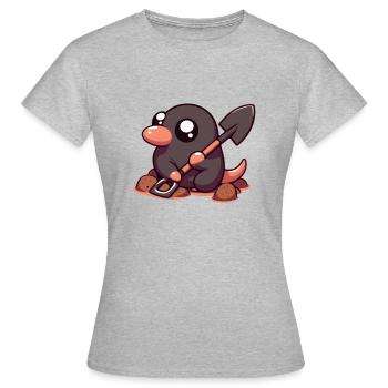 Taille - T-shirt Femme - gris chiné - Devant - AI Model Female 172 dark (172cm)