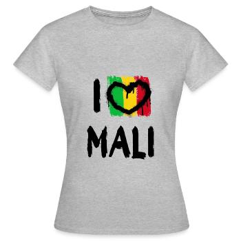 J’aime Mali / J’aime Mali Pays Pays - T-shirt Femme - gris chiné - Devant - AI Model Female 172 dark (172cm)