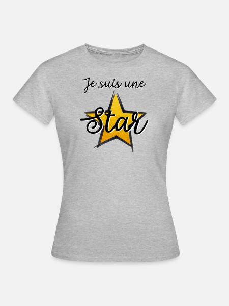 Je suis une star - T-shirt Femme - gris chiné