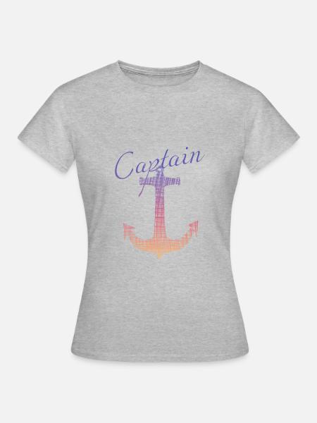 Kaptiän Captain - Frauen T-Shirt - Grau meliert