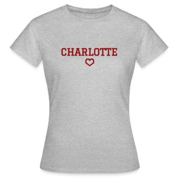 Charlotte Heart - Women's T-Shirt - heather grey - Front - AI Model Female 172 dark (172cm)