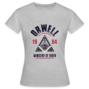 Département de la propagande - T-shirt Femme - gris chiné - Devant - AI Model Female 172 dark (172cm)