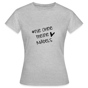 nie ohne meine maedels - Frauen T-Shirt - Grau meliert - Vorne - AI Model Female 172 dark (172cm)