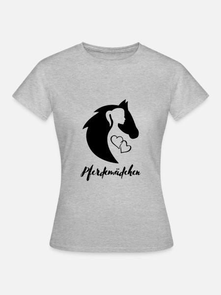 Pferdemädchen - Frauen T-Shirt - Grau meliert