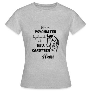 Heu Karotten und Stroh - Frauen T-Shirt - Grau meliert - Vorne - AI Model Female 172 dark (172cm)
