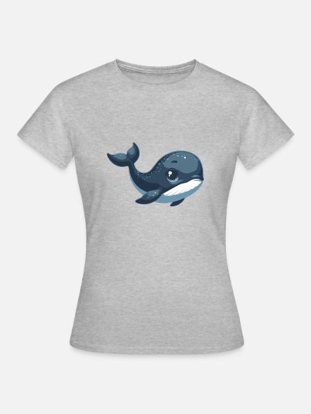 Wal - Frauen T-Shirt - Grau meliert