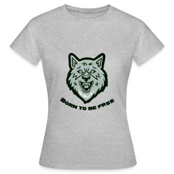 Born to be free - Women's T-Shirt - heather grey - Front - AI Model Female 172 dark (172cm)