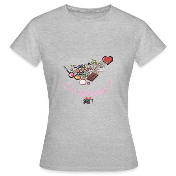 Candy? Or a spell? - Women's T-Shirt - heather grey - Front - AI Model Female 172 dark (172cm)