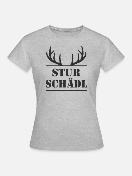 Stur Schädel - Frauen T-Shirt - Grau meliert