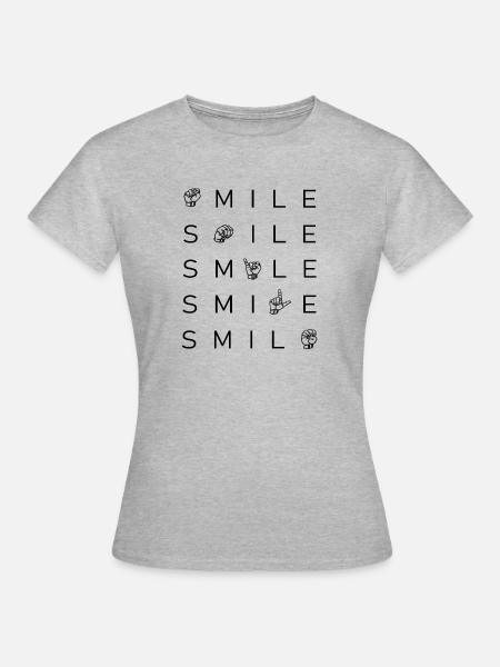 smile - DGS Streetwear - Frauen T-Shirt - Grau meliert