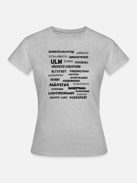 Ulm Schwörmontag Nabada Neu-Ulm Donau - Frauen T-Shirt - Grau meliert