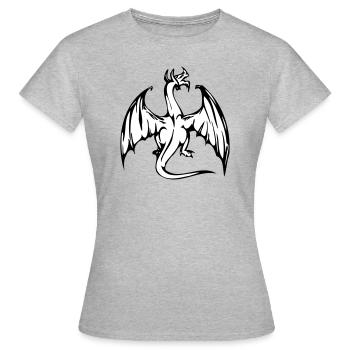 Dragon 002 - Frauen T-Shirt - Grau meliert - Vorne - AI Model Female 172 dark (172cm)