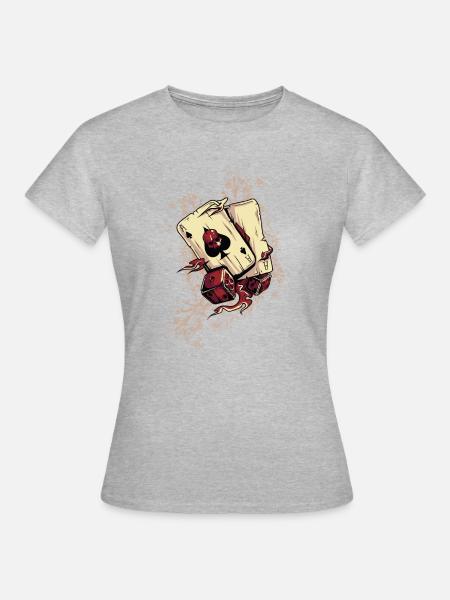 Pik Blut Karten - Frauen T-Shirt - Grau meliert