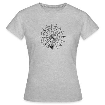 Toile d'araignée avec araignée sur le fil - T-shirt Femme - gris chiné - Devant - AI Model Female 172 dark (172cm)