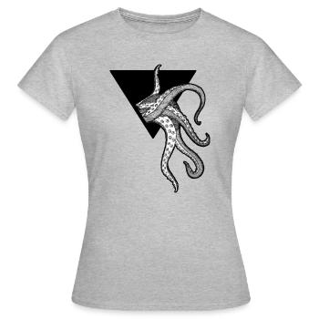 Kraken-Oktopus-Tentakel - Frauen T-Shirt - Grau meliert - Vorne - AI Model Female 172 dark (172cm)