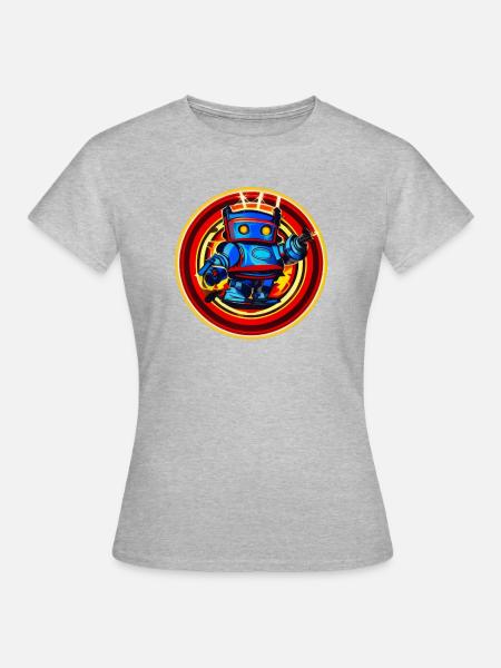 Böser Roboter Serie 006 - Frauen T-Shirt - Grau meliert