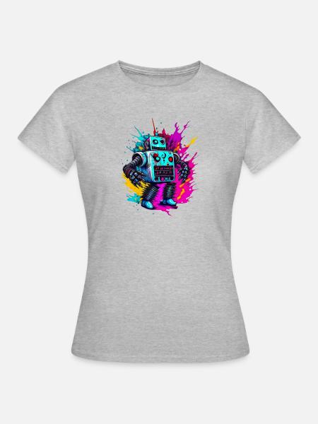 Evil Robot Series 010 - Women's T-Shirt - heather grey