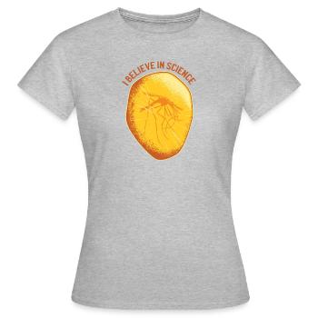 amber mosquito Mücke Moskito Bernstein science - Frauen T-Shirt - Grau meliert - Vorne - AI Model Female 172 dark (172cm)