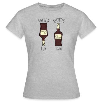 Rum mit Cola brauner Rum weißer Rum lustig - Frauen T-Shirt - Grau meliert - Vorne - AI Model Female 172 dark (172cm)