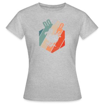 DODO Eiszeit Dinosaurier retro - Frauen T-Shirt - Grau meliert - Vorne - AI Model Female 172 dark (172cm)