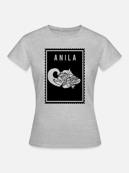 Anila - Wayang - Frauen T-Shirt - Grau meliert