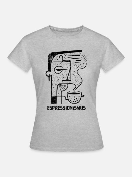 Espressionismus - Espresso - Kaffee trinken - Frauen T-Shirt - Grau meliert