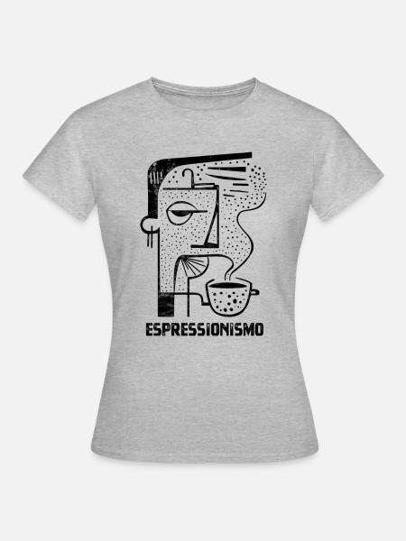 Espressionismo - Espresso - Kaffee trinken - Frauen T-Shirt - Grau meliert
