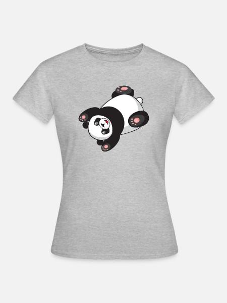 Süsser Panda - Frauen T-Shirt - Grau meliert