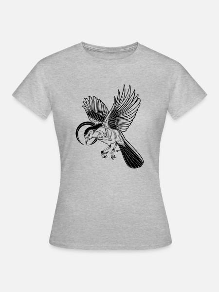 Vogel - Illustration - Frauen T-Shirt - Grau meliert