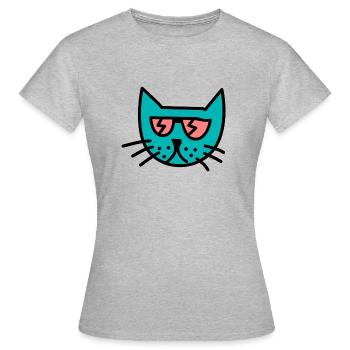 Katze - Stilvolle Katze - Frauen T-Shirt - Grau meliert - Vorne - AI Model Female 172 dark (172cm)