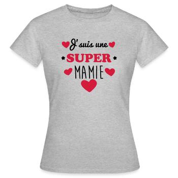 Super Oma Weihnachtsgeschenk Oma Party - Frauen T-Shirt - Grau meliert - Vorne - AI Model Female 172 dark (172cm)
