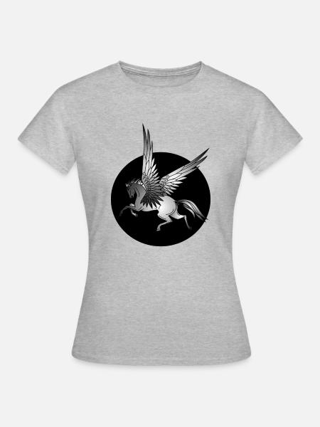 Pegasus - Frauen T-Shirt - Grau meliert