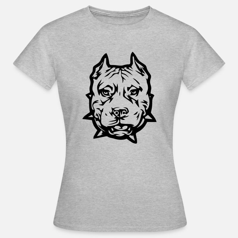 pitbull_1 - Frauen T-Shirt - Grau meliert