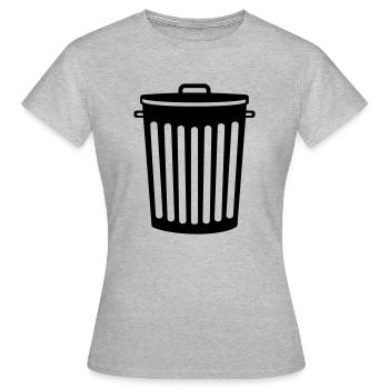 eimer muelleimer muell wegwerfen dreck abfall recy - Frauen T-Shirt - Grau meliert - Vorne - AI Model Female 172 dark (172cm)