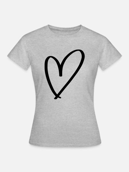 Heart handwritten - Women's T-Shirt - heather grey