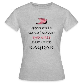 Bad Girls Raid With Ragnar - T-shirt Femme - gris chiné - Devant - AI Model Female 172 dark (172cm)