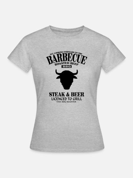 Grillen - Barbecue - Frauen T-Shirt - Grau meliert