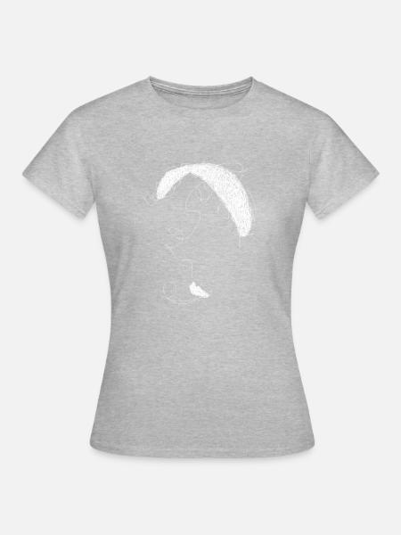 Paraglider scribble white - Frauen T-Shirt - Grau meliert