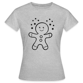 lebkuchenmann - Frauen T-Shirt - Grau meliert - Vorne - AI Model Female 172 dark (172cm)