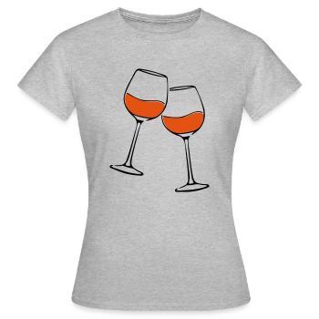 rotwein glaeser - Frauen T-Shirt - Grau meliert - Vorne - AI Model Female 172 dark (172cm)