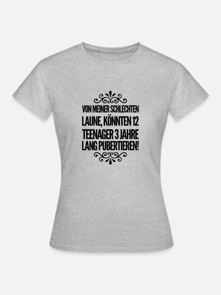 schlechte Laune - Frauen T-Shirt - Grau meliert