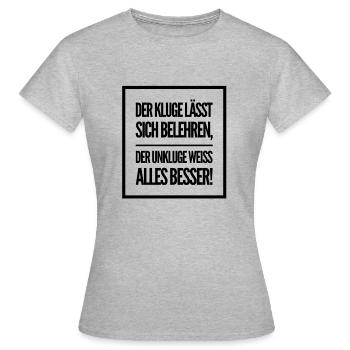 geistige Haltung - Frauen T-Shirt - Grau meliert - Vorne - AI Model Female 172 dark (172cm)