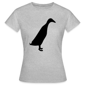 laufente - Frauen T-Shirt - Grau meliert - Vorne - AI Model Female 172 dark (172cm)