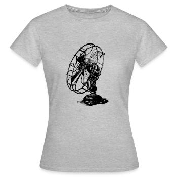 fan - Women's T-Shirt - heather grey - Front - AI Model Female 172 dark (172cm)