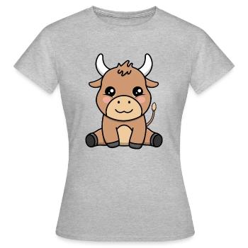 Mignon flic - T-shirt Femme - gris chiné - Devant - AI Model Female 172 dark (172cm)