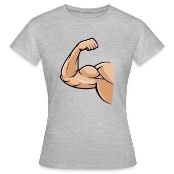 biceps muscle - T-shirt Femme - gris chiné - Devant - AI Model Female 172 dark (172cm)