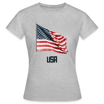 American flag - Women's T-Shirt - heather grey - Front - AI Model Female 172 dark (172cm)