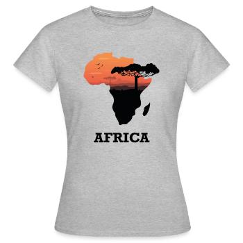 Karte Afrika - Frauen T-Shirt - Grau meliert - Vorne - AI Model Female 172 dark (172cm)