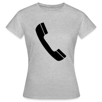 Telefon - Frauen T-Shirt - Grau meliert - Vorne - AI Model Female 172 dark (172cm)